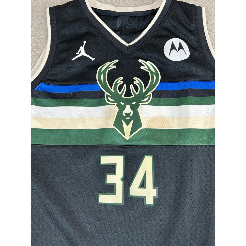 Nike Jordan Milwaukee Bucks Giannis Antetokounmpo 34 Swingman Jersey Mens Large - Picture 3 of 8